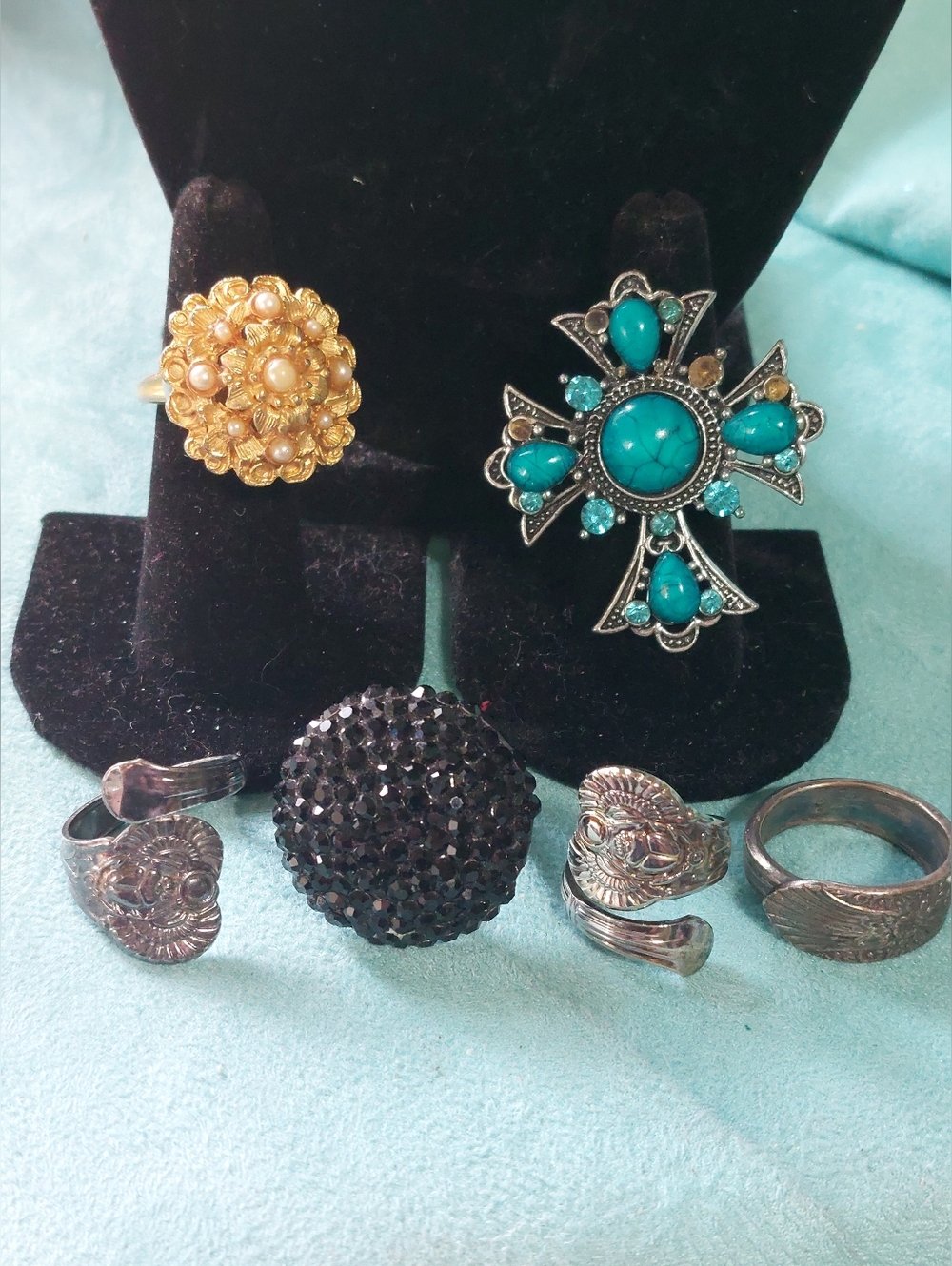 Mixed Types of Adjustable Estate Rings, Lot of Six Rings
